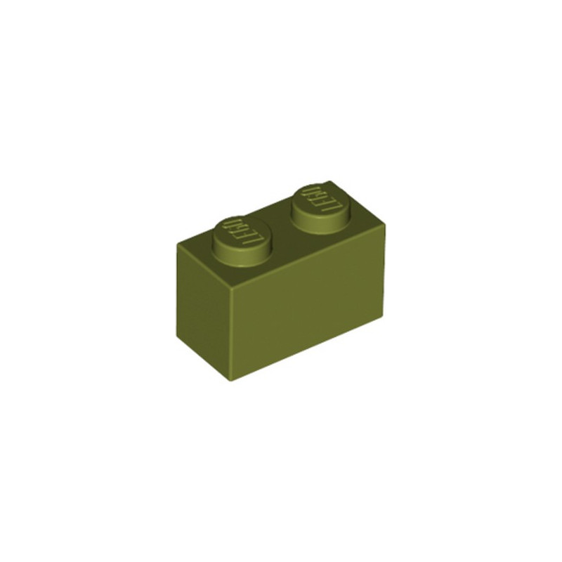 LEGO 6031131 BRIQUE 1X2 - OLIVE GREEN