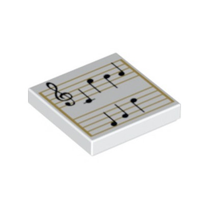 LEGO 6288537 TILE 2X2 PRINTED MUSIC NOTE - WHITE