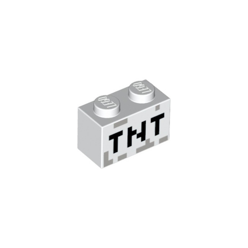 LEGO 6097028 BRICK 1X2 PRINTED MINECRAFT - WHITE