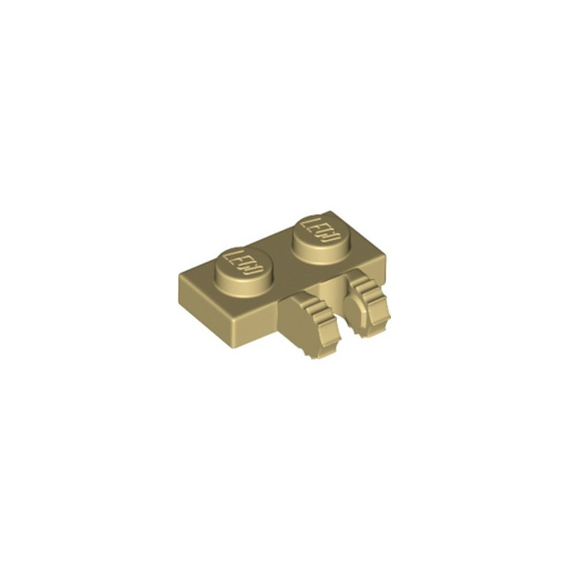 LEGO 6338180 PLATE 1X2 W/FORK, VERTICAL - TAN