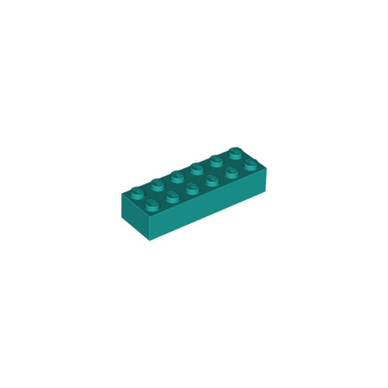 LEGO 6249420 BRICK 2X6 - BRIGHT BLUEGREEN