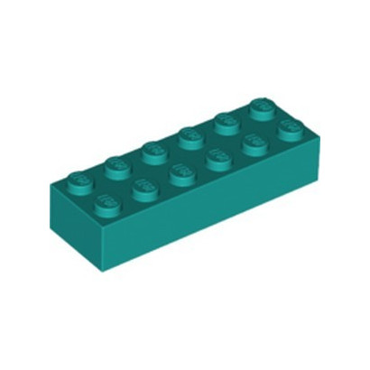 LEGO 6249420 BRICK 2X6 - BRIGHT BLUEGREEN