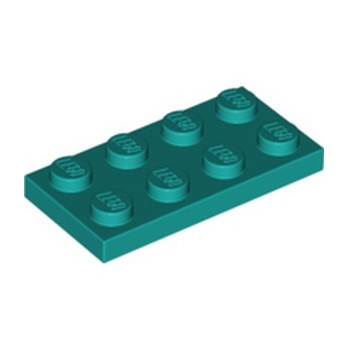 LEGO 6338181 PLATE 2X4 - BRIGHT BLUEGREEN