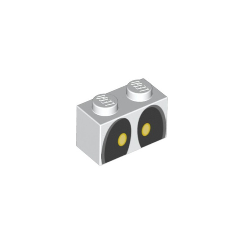 LEGO 6310493 BRIQUE 1X2 IMPRIME YEUX - BLANC