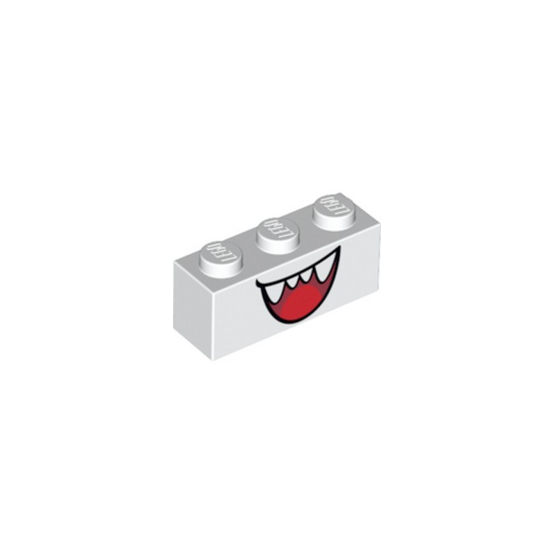 LEGO 6309107 BRICK 1X3 PRINTED MOUTH - WHITE