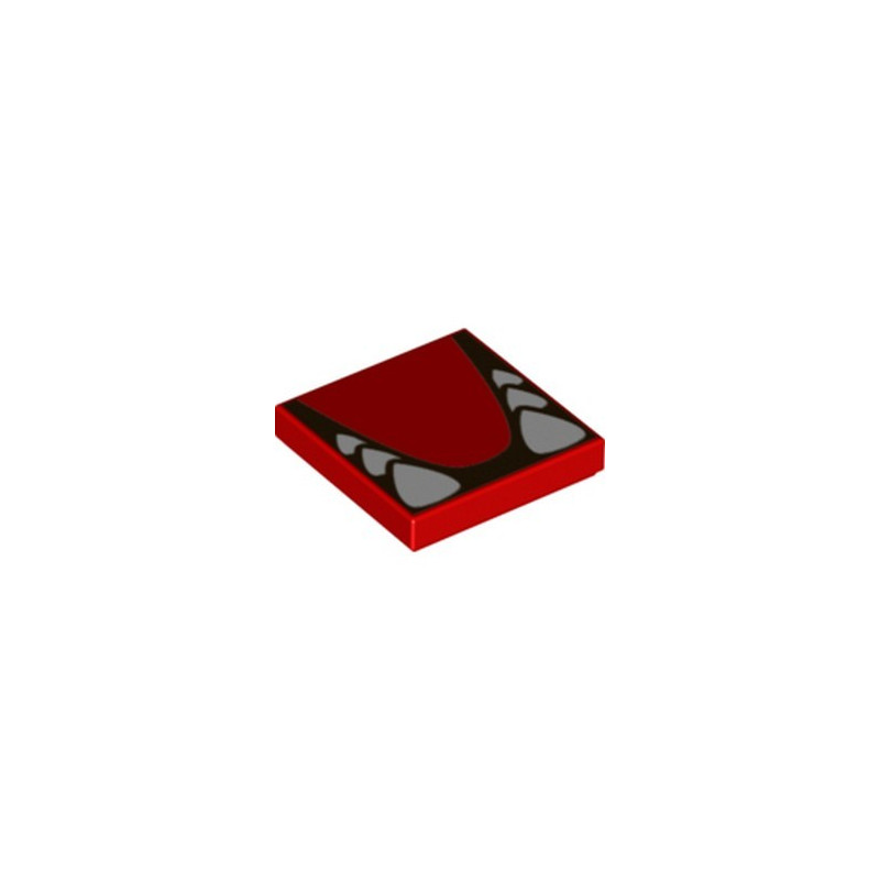 LEGO 6309105 PLATE 2X2, IMPRIME - ROUGE