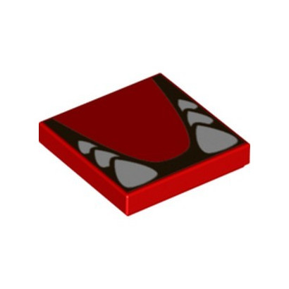 LEGO 6309105 PLATE 2X2, IMPRIME - ROUGE