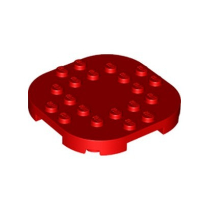 LEGO 6294705 PLATE, 6X6X2/3 CIRCLE W/ REDUCED KNOBS - ROUGE