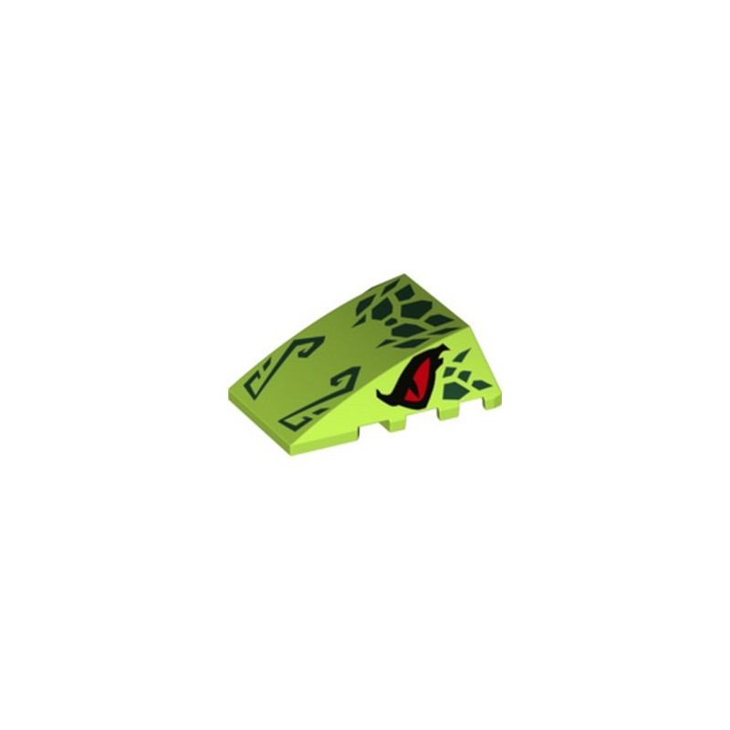 LEGO 6303615 BRIQUE 4X4 W. BOW/ANGLE IMPRIME - BRIGHT YELLOWISH GREEN