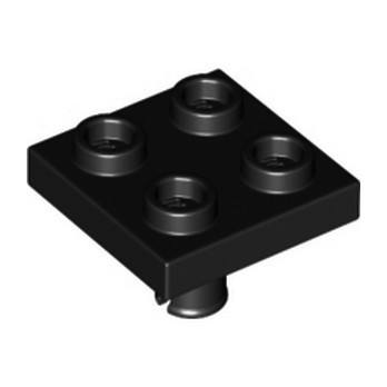 LEGO 6328479 PLATE 2X2 INVERTED W. SNAP - NOIR