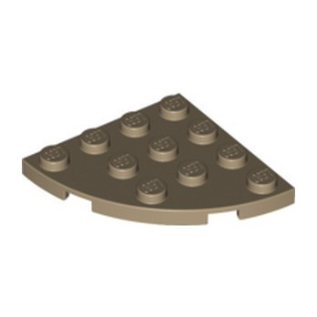 LEGO 4570451 PLATE 4X4, 1/4 CERCLE - SAND YELLOW