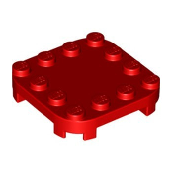LEGO 6301842 PLATE 4X4X2/3 CIRCLE W/ REDUCED KNOBS - ROUGE