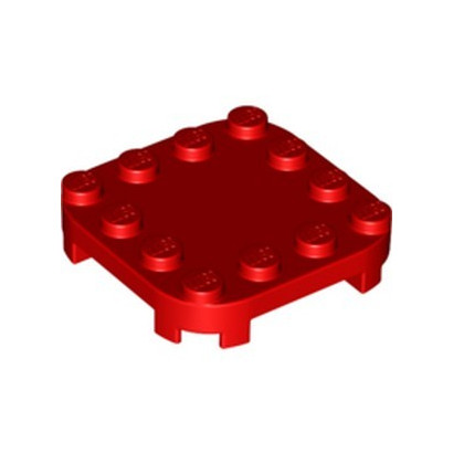 LEGO 6301842 PLATE 4X4X2/3 CIRCLE W/ REDUCED KNOBS - ROUGE