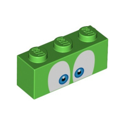 LEGO 6334670 BRICK 1X3, PRINTED - BRIGHT GREEN