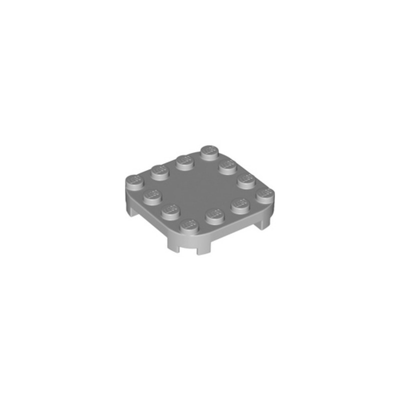 LEGO 6294703 PLATE 4X4X2/3 CIRCLE W/ REDUCED KNOBS - MEDIUM STONE GREY