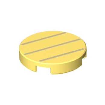 LEGO 6310506 PLATE LISSE RONDE 2X2, IMPRIME - COOL YELLOW