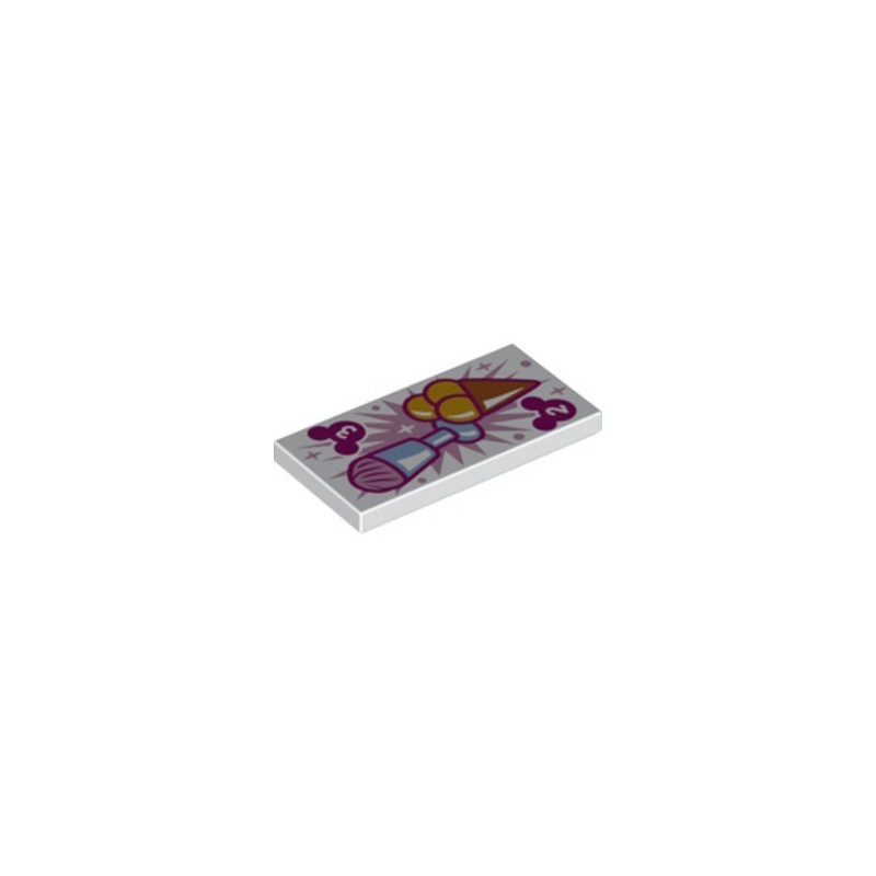 LEGO 6346807 FLAT TILE 2X4, PRINTED - WHITE
