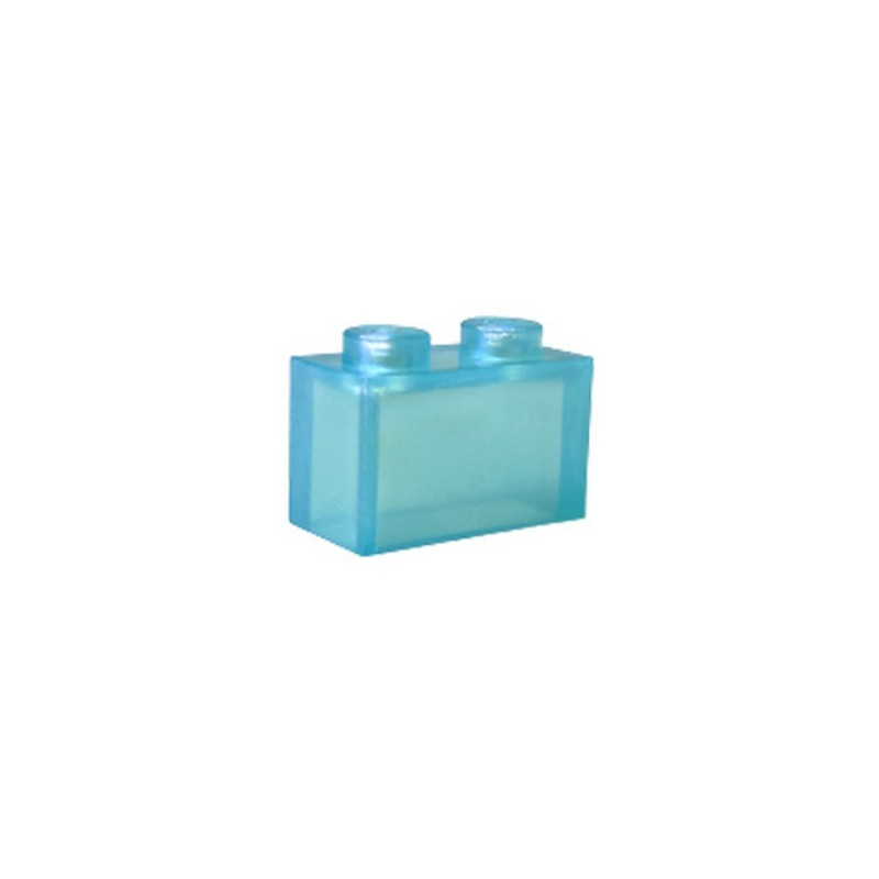 LEGO 6343877 BRICK 1X2 - TRANSPARENT OPAL BLUE