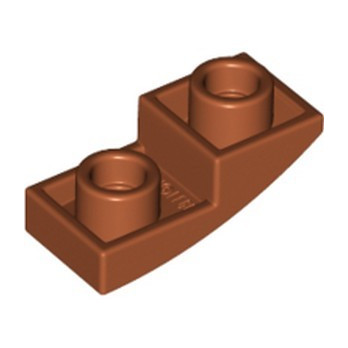 LEGO 6339914 PLATE, W/ HALF BOW, INV. 1X2X2/3 - DARK ORANGE