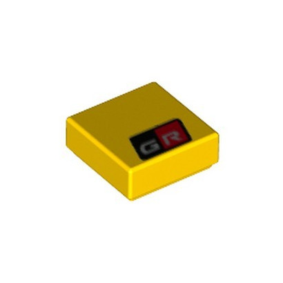 LEGO 6323896 PLATE LISSE 1X1 IMPRIME - JAUNE