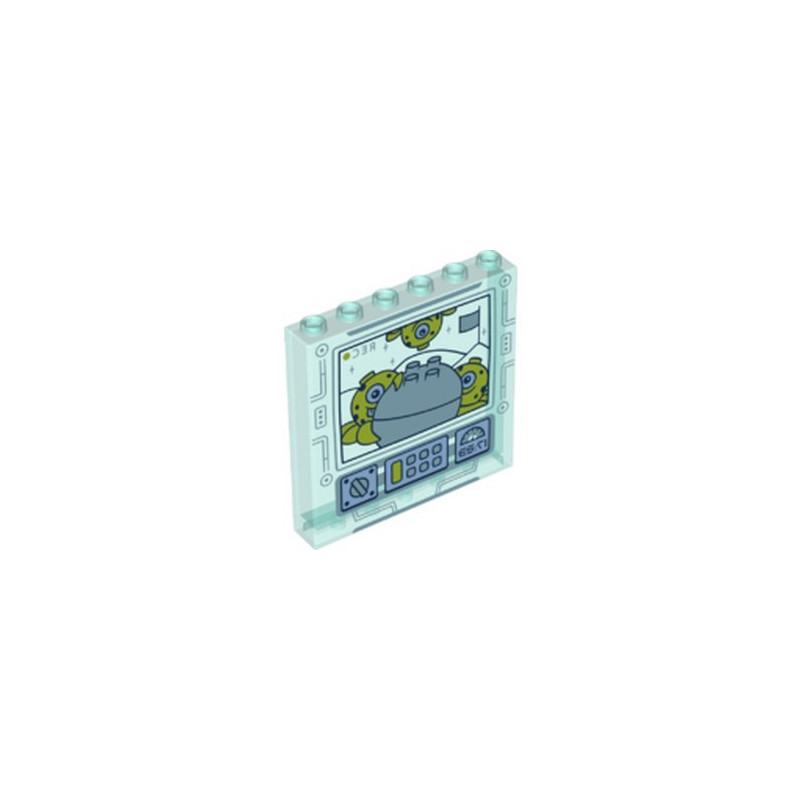 LEGO 6346805 WALL 1X6X5 PRINTED DISNEY - TRANSPARENT BLUE