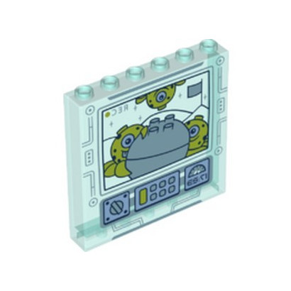 LEGO 6346805 MUR/CLOISON 1X6X5 IMPRIME DISNEY - BLEU TRANSPARENT