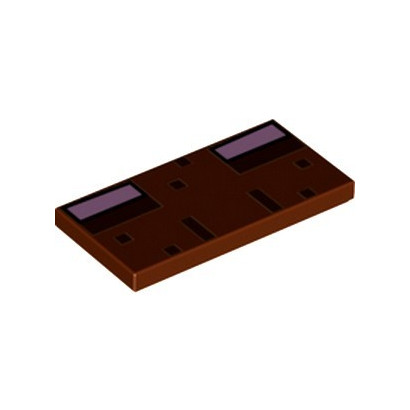 LEGO 6353254 PLATE LISSE 2X4, IMPRIME - REDDISH BROWN