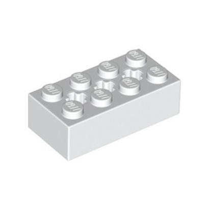 LEGO 6244919 BRICK 2X4 W/ CROSS HOLE - WHITE