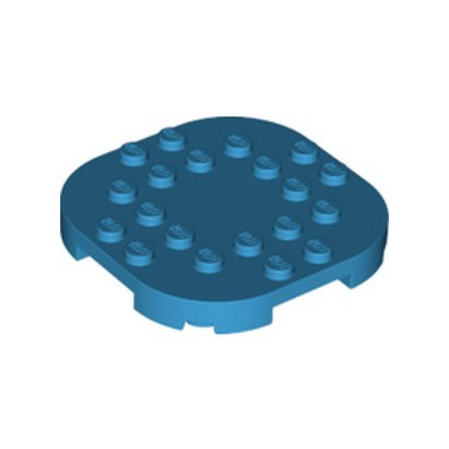 LEGO 6301637 PLATE, 6X6X2/3 CIRCLE W/ REDUCED KNOBS - DARK AZUR