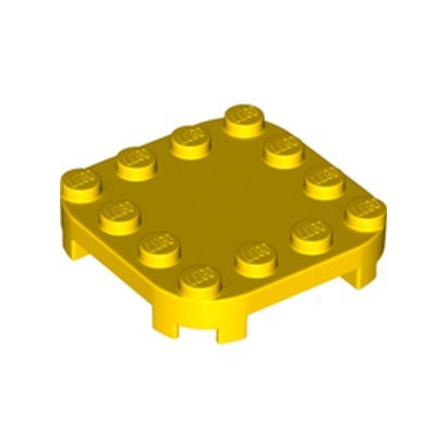 LEGO 6314197 PLATE 4X4X2/3 CIRCLE W/ REDUCED KNOBS - JAUNE