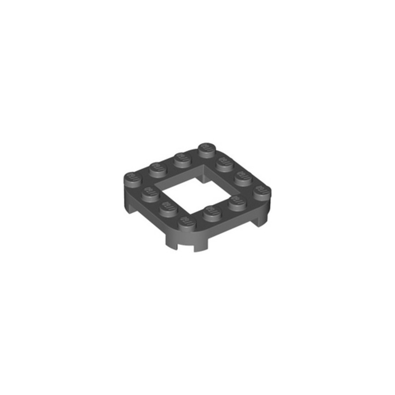 LEGO 6361035 PLATE 4X4X2/3,COINS ARRONDI, TROU 2X2 - DARK STONE GREY