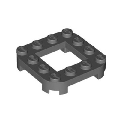 LEGO 6361035 PLATE 4X4X2/3,COINS ARRONDI, TROU 2X2 - DARK STONE GREY