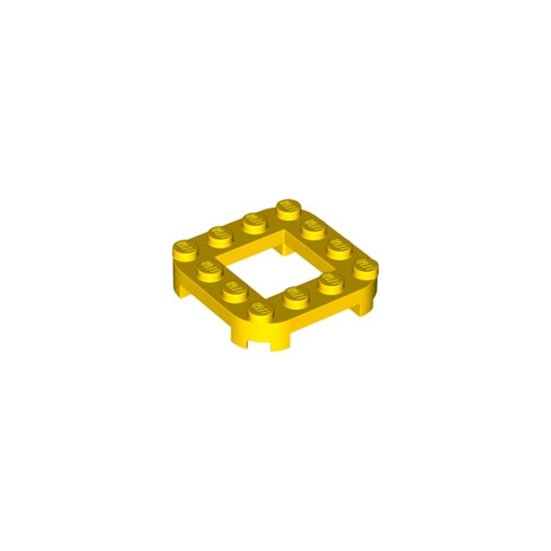 LEGO 6364059 PLATE 4X4X2/3,COINS ARRONDI, TROU 2X2 - JAUNE