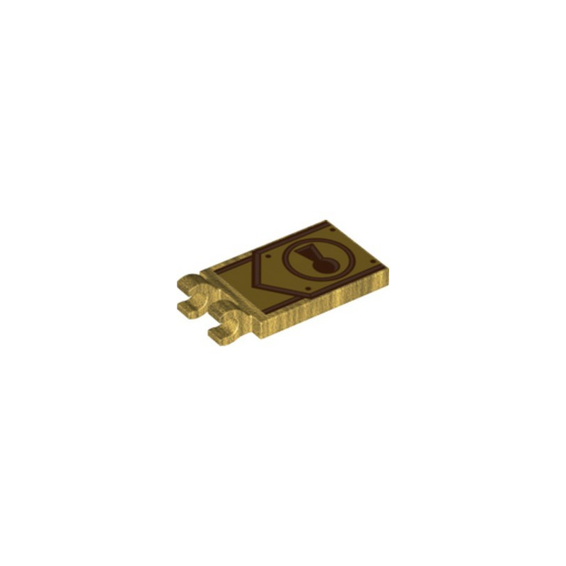 LEGO 6360151 PLATE 2X3 W. HOLDER IMPRIME - WARM GOLD