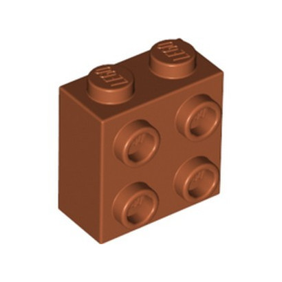 LEGO 6361813 BRIQUE 1X2X1 2/3 W/4 KNOBS  - DARK ORANGE