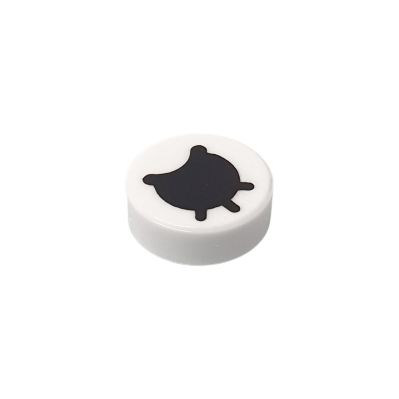 LEGO PLATE LISSE ROND 1X1 IMPRIME - BLANC