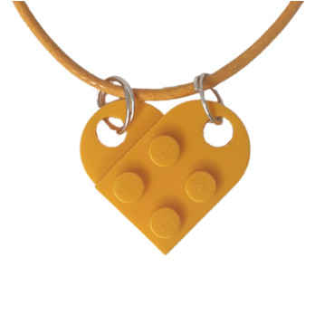 Collier Coeur en brique Lego® - Flame Yellowish Orange