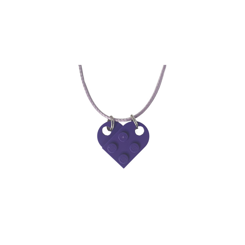 Lego® Brick Heart Necklace - Medium Lilac