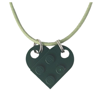 Lego® Brick Heart Necklace - Earth Green