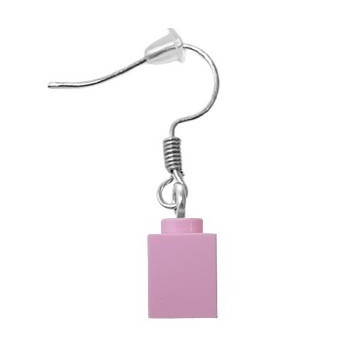 Lego® 1X1 Brick Earring - Bright Pink