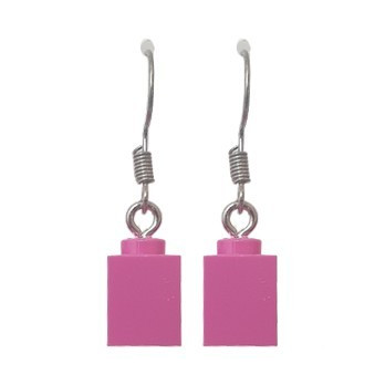 Lego® 1X1 Brick Earring - Pink