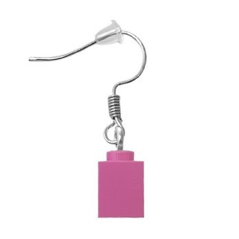 Lego® 1X1 Brick Earring - Pink