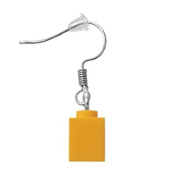 Lego® 1X1 Brick Earring - Flame Yellowish Orange
