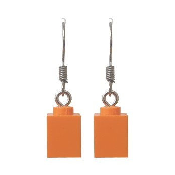 Boucle d'oreille Brique 1X1 Lego® - Orange