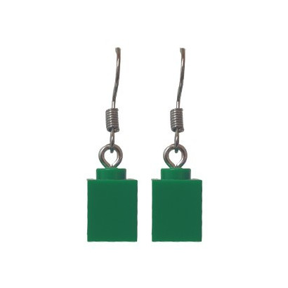 Lego® 1X1 Brick Earring - Dark Green