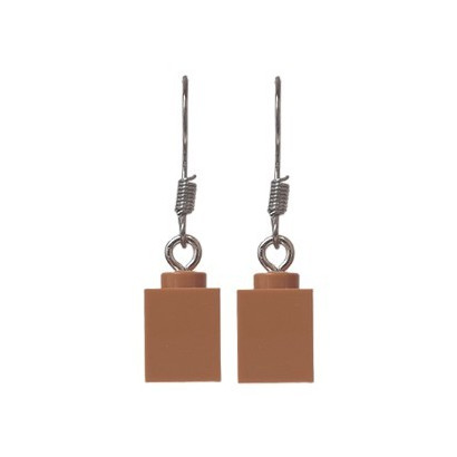 Lego® 1X1 Brick Earring - Medium Nougat