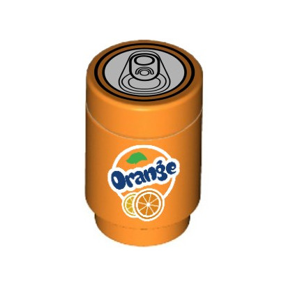 Canette Soda "Orange" imprimée sur Brique Lego® 1X1