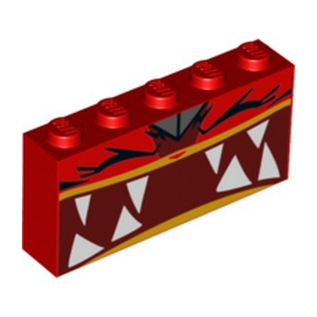 LEGO 6251085 BRICK 1X5X2 PRINTED - RED