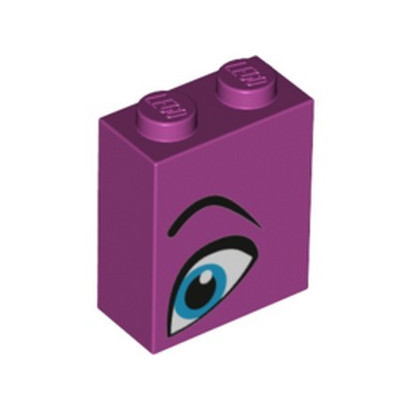 LEGO 6261569 BRIQUE 1X2X2, IMPRIME OEIL - MAGENTA