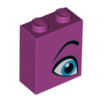 LEGO 6261578 BRIQUE 1X2X2, IMPRIME OEIL DROIT - MAGENTA